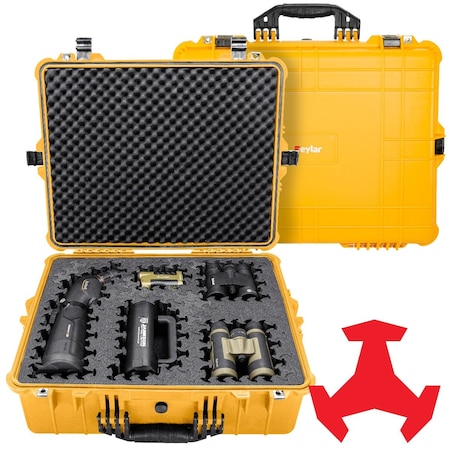 Eylar 24in X-Large Hard Case Equipped With Ragar Reconfigurable & Reusable XP Crosslinked Foam Insert SA00041-YLW-RG-XP