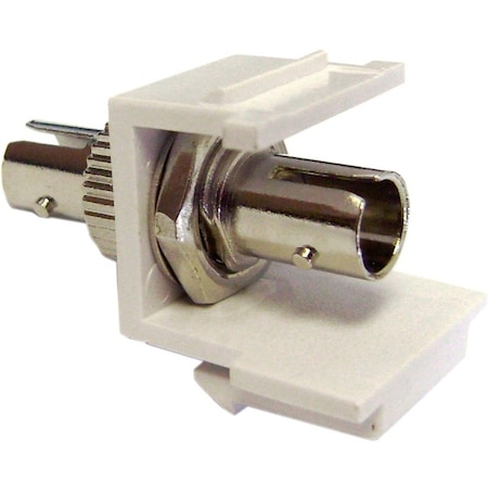Cable Wholesale ST/ST Simplex Keystone Adapter with Metal Housing, Fiber Optic Coupler, White 30ST-ST400