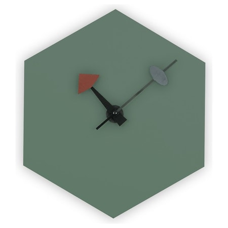 Leisuremod Manchester Modern Design Hexagon Shaped Silent Non-Ticking Wall Clock, Ocean Green MCLD13OG
