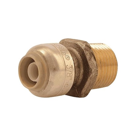 Sharkbite Strt, Brass, Push-Fit3/8in, MNPT1/2in U118LF