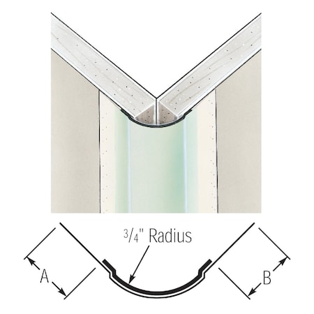 Beadex 3/4''x8 ' Paper Faced Metal Bullnose Outside Corner Bead 28032005108