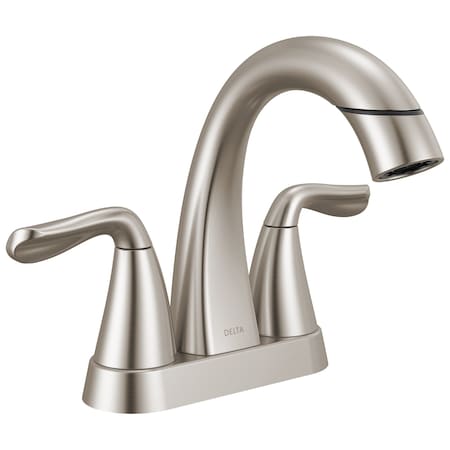 Delta Arvo Two Handle Centerset Pull-Down Bathroom Faucet Spotshield Brushed Nickel 25840LF-SPPD