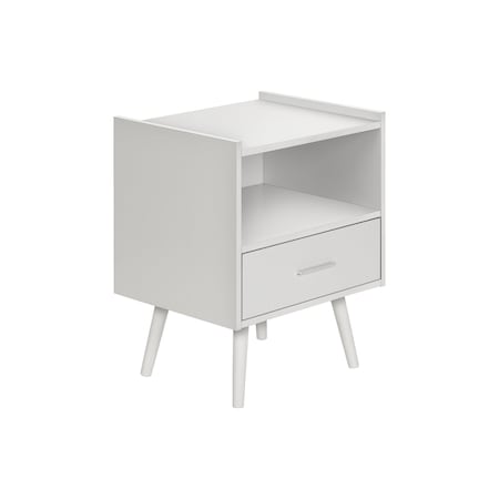 Monarch Specialties Accent Table, Side Table, Storage Drawer, Nightstand, Bedroom, Living Room, White, Contemporary I 3666