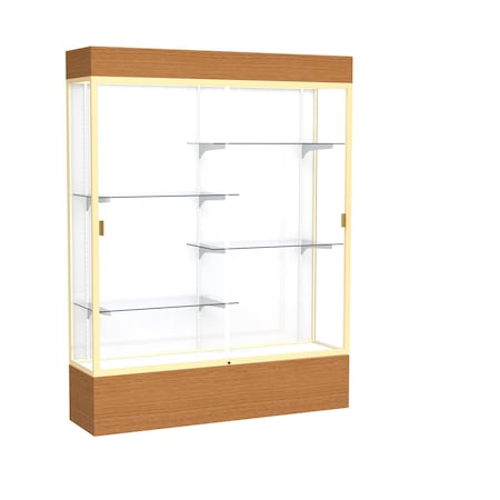 Ghent Lighted Floor Display Case 60x80x16, White, Champange 2175WB-GD-MK