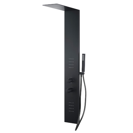 Anzzi Collines Series 55 in. 2-Jetted Shower Tower with Heavy Rain Shower and Jets SP-AZ079MB