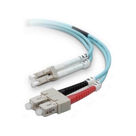 Belkin Fiber Optic Patch Cable - LC Male - SC Male - 3.28ft - Aqua F2F402L7-01M-G