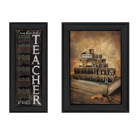 Homeroots Set Of Two School Black Framed Print Wall Art, 2PK 405670