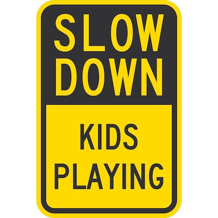 Lyle Slow Down Kids Playing, 18x24, Engineer Grade, Yellow G-10275-EG_18x24