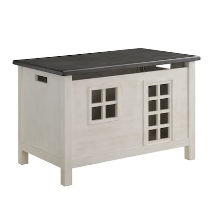 Homeroots 21" X 32" X 21" Weathered White Washed Gray Wood Youth Chest 347560