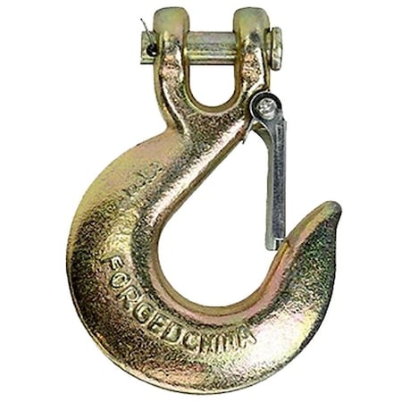 Baron Clevis Slip Hook with Latch, 1/4 in, 3150 lb Working Load, 70 Grade, Yellow Chromate 331L-1/4-70