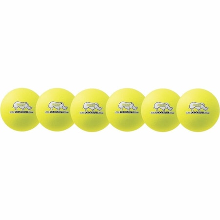 Champion Sports Rhino Skin DodgeBall, 6" LwBon, Yelo, PK6 RXD6NYSET
