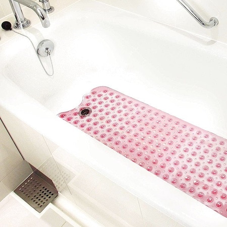 Healthsmart Bath and Shower Mat, Pink, 40 in L 523-1740-0095