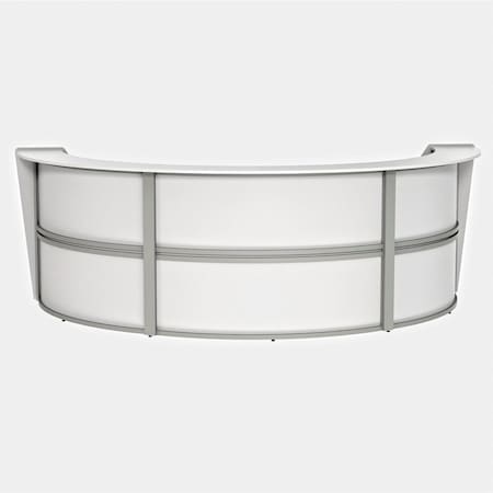 Linea Italia Reception Desk 71 in D X 46 in H, 11.9 ft W X Thermofused Laminate, White ZUS297