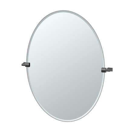Gatco Bleu 32" Frameless Oval Mirror, Matte Black 4719MXLG