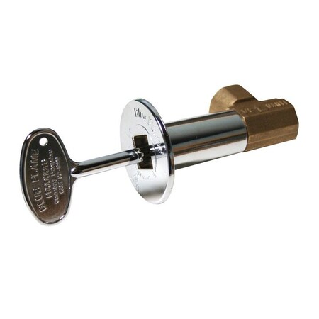 Blue Flame Angle Gas Valve Kit Included Brass Valve, Floor Plate and Key in Polished Chrome BF.A.PC.HD