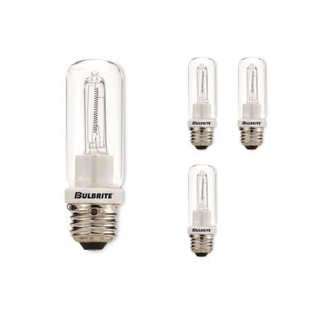 Bulbrite Pack of 4Halogen Double Envelope T10 Medium Screw Base E26 Light Bulbs, 250 Watt, Clear, 4PK 860767