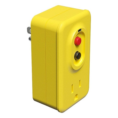 Zoro Select GFCI, Yellow, 1 Outlet 875LD5