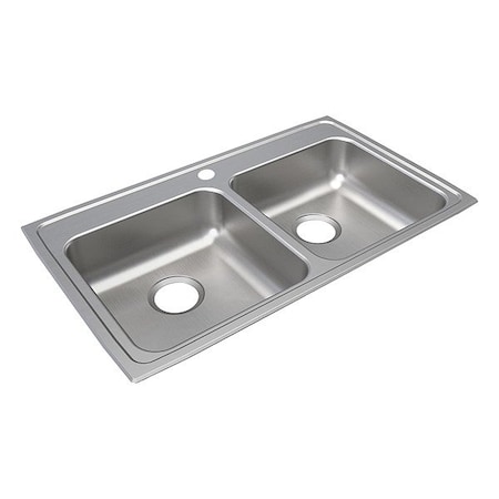 Just Manufacturing Bowl Drop-In Sink, 33"x19.5"x6", Gray DLFADA1933A602-J