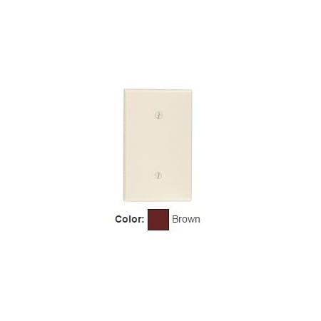 Leviton Blank Wallplate, Standard Size, Gang 1, Brown 85019