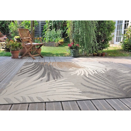 World Rug Gallery Amalfi Contemporary Tropical Floral Indoor/Outdoor Area Rug 4 ft x 6 ft Gray 8013GRAY4X6