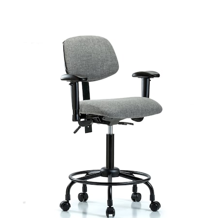 Blue Ridge Ergonomics Chair, Fab, Med Bench, RT Tilt AA Cast, Gry, 6-Way Adjustable, 24" to 31" Height, Gray BR-FMBCH-RT-T1-A1-RC-F44