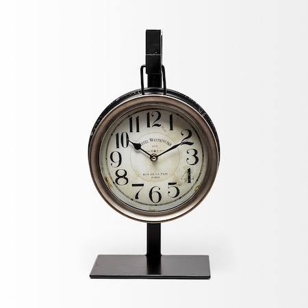 Homeroots Metallic Brown Metal Hanging Desk Table Clock 376235
