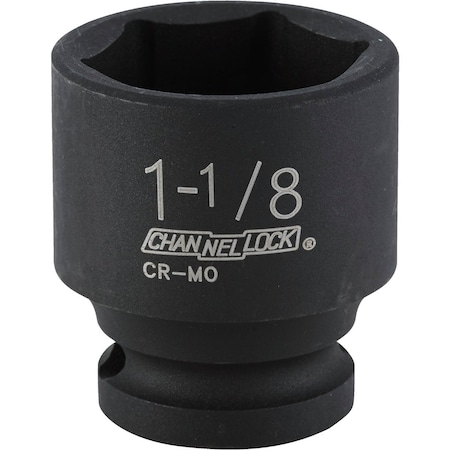 Channellock 1/2'' Drive 1-1/8'' 6-Point Shallow Standard Impact Socket 313599