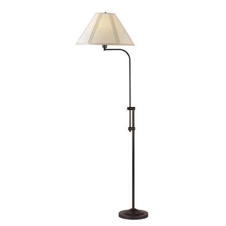 Homeroots 68" Bronze Adjustable Traditional Shaped Floor Lamp With Beige Empire Shade 526245