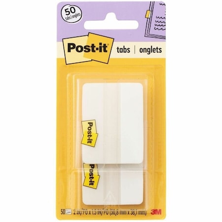 Post-It PostitDurable Tabs 686F50WH, 2"x1., PK24 686F50WH