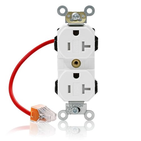 Leviton PlugsandReceptacles, 20A, 125VAC, Wht, Nylon MT563-SCW