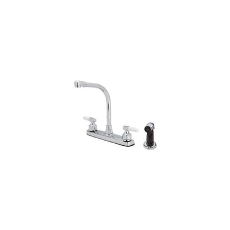 Homepointe Kitchen Faucet With Side Spray, 2 Lever Handles, Chrome 204664