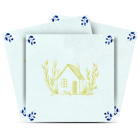 Homeroots 12" x 12" Yellow Vinyl Arabesque Peel And Stick Removable Tiles 607042