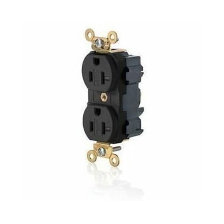 Leviton DuplexReceptcle, 20A, Black, 125V, Commrcial M5362-SE