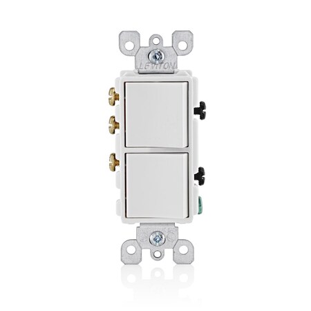 Leviton Decora 15 amps Single Pole 3-Way/Combination Duplex Combination Switch White 05641-0WS