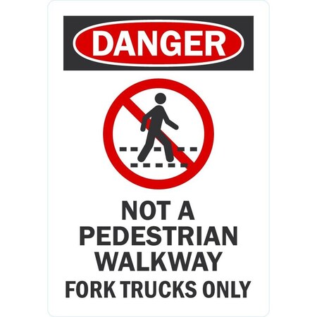 Lyle Not A Pedestrian Walkway, Fork Trucks Only (With No, 3.5x5, Engineer Grade, White G-14569-ED_3.5x5