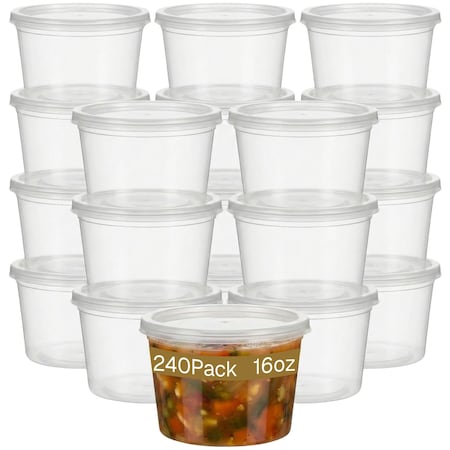Eco Harmony Products Heavy Duty Deli Container, Saver, Clear Plastic, 16oz, 240PK 804528
