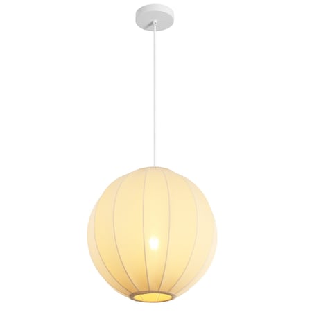 Jonathan Y Sia 16" 1-Light Scandinavian Japandi Adjustable Lantern Metal w/Ribbed Cocoon Globe Shade LED Pendan JYL4206A