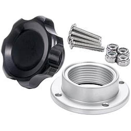 Powerhouse Black Anodized Filler Cap with Bolt-In Aluminum Bung, Small PO3626745