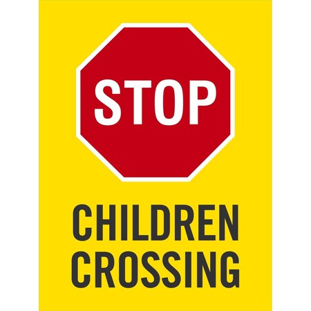 Lyle STOP, Children Crossing, 24x24, Engineer Grade, Yellow G-13704-EG_24x24