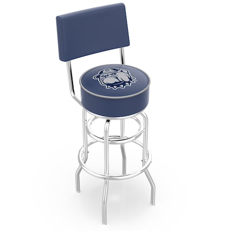 Holland Bar Stool Co 30" Chrome 2-Ring Georgetown Swivel Bar Stool, Back L7C430Grgtwn