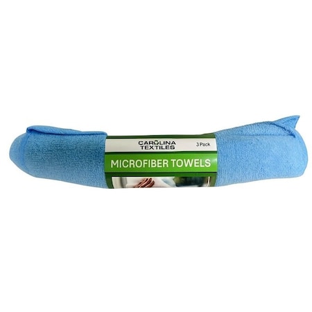 All Rags Cleaning Towel, 12 in L, 12 in W, Microfiber, Blue, 3PK M105B-3R
