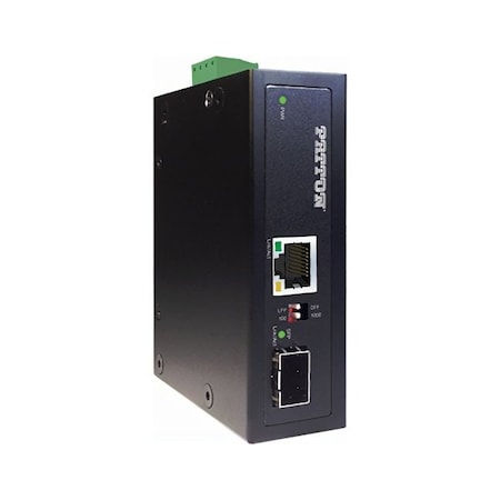 Patton Industrial Gigabit SFP Media Converter; 10/100/1000BaseTX RJ45 FP101E/SFP/DC