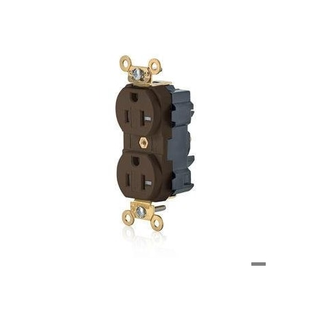 Leviton Straight Blade Receptacle, 5-20R, 20 A, 125V AC, Flush Mount, Self-Grounded M5362-SG
