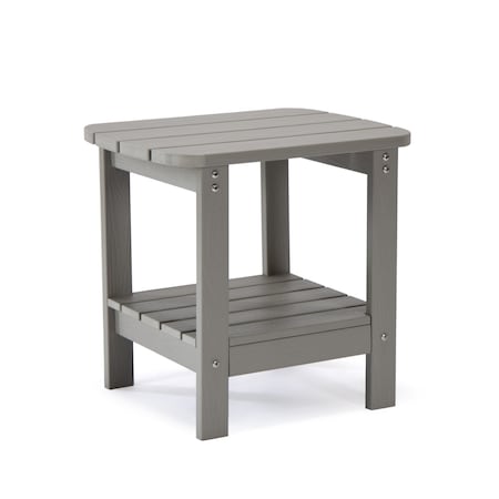Homeroots 15" Light Gray Plastic Outdoor Side Table 543736