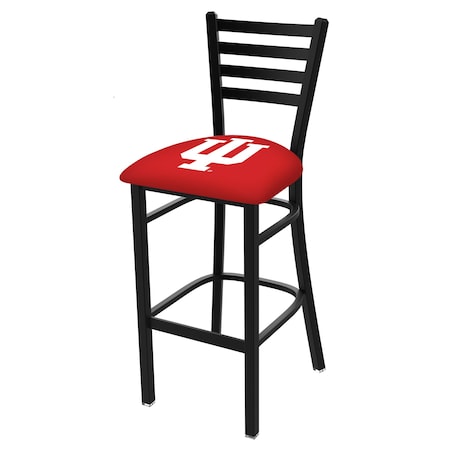 Holland Bar Stool Co 30" Blk Wrinkle Indiana Stationary Bar Stool, Ladder Back L00430IndnaU
