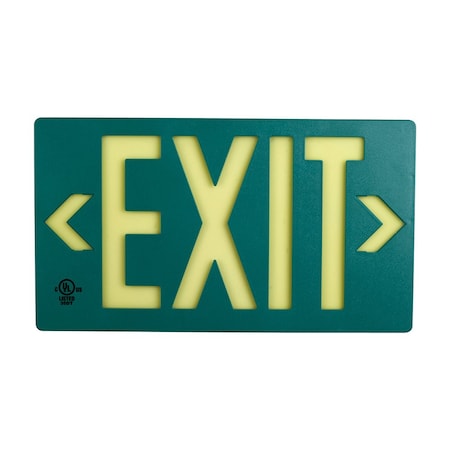 Brady Glo Exit Sign 8.75X15.5 1Side Gn/Wt 1149963