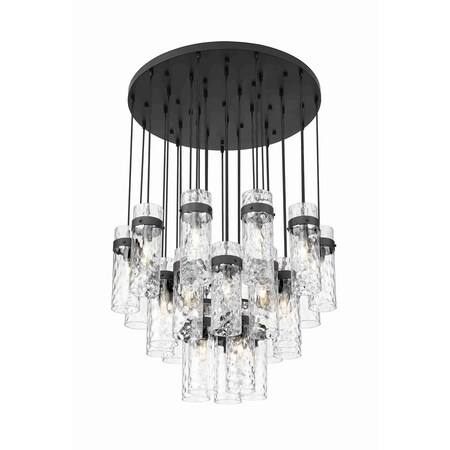 Z-Lite Fontaine 27 Light Chandelier, Matte Black, 39.5 In W x 15 In H 7002P5-27R-MB