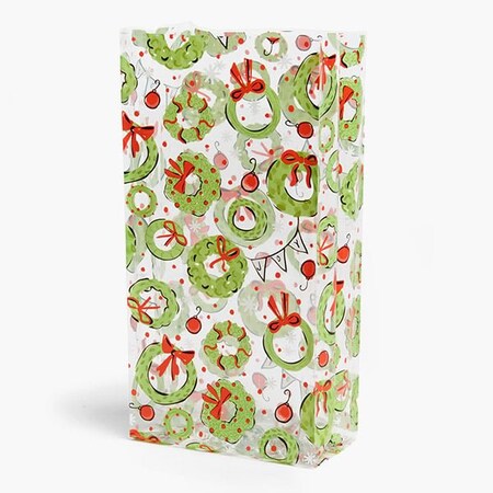 Nashville Wraps Christmas Wreaths Cello Bags, 5x3x11.75 in, 100PK C4BCW