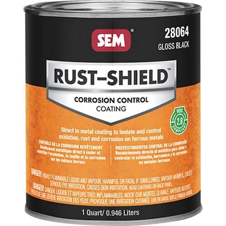 Sem Rust Shield 2800 Series Corrosion Control Coating, 1 quart Can, Gloss Black 28064