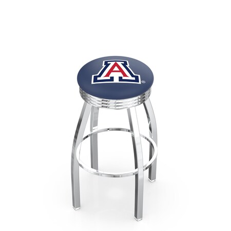 Holland Bar Stool Co 25" Chrome Arizona Swivel Bar Stool, Accent Ring L8C3C25ArizUn